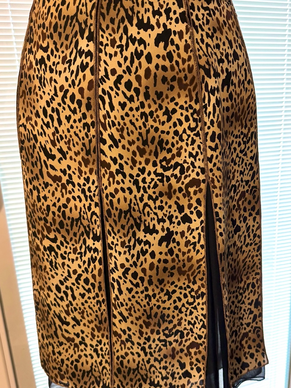 Sunny Leigh Leopard-Print Midi Skirt — Brown & Black